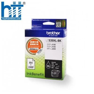 Mực in Brother LC-539XL BK màu đen cho máy DCP-J100/J105/MFC-J200  -  2.400 trang