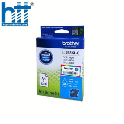 Mực in Brother LC-535XL-C màu xanh cho máy DCP-J100/J105/MFC-J200 - 1.300 trang