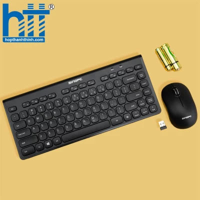 Bộ bàn phím và chuột không dây SingPC WKB-L264CB Đen