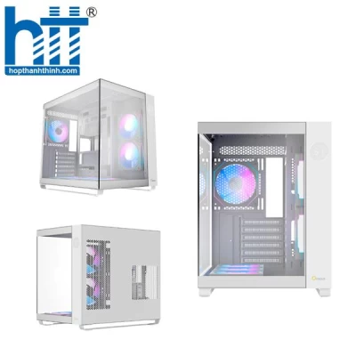 Vỏ Case Ocypus Iota C70 ARGB White ATX Kèm 6 Fan ARGB
